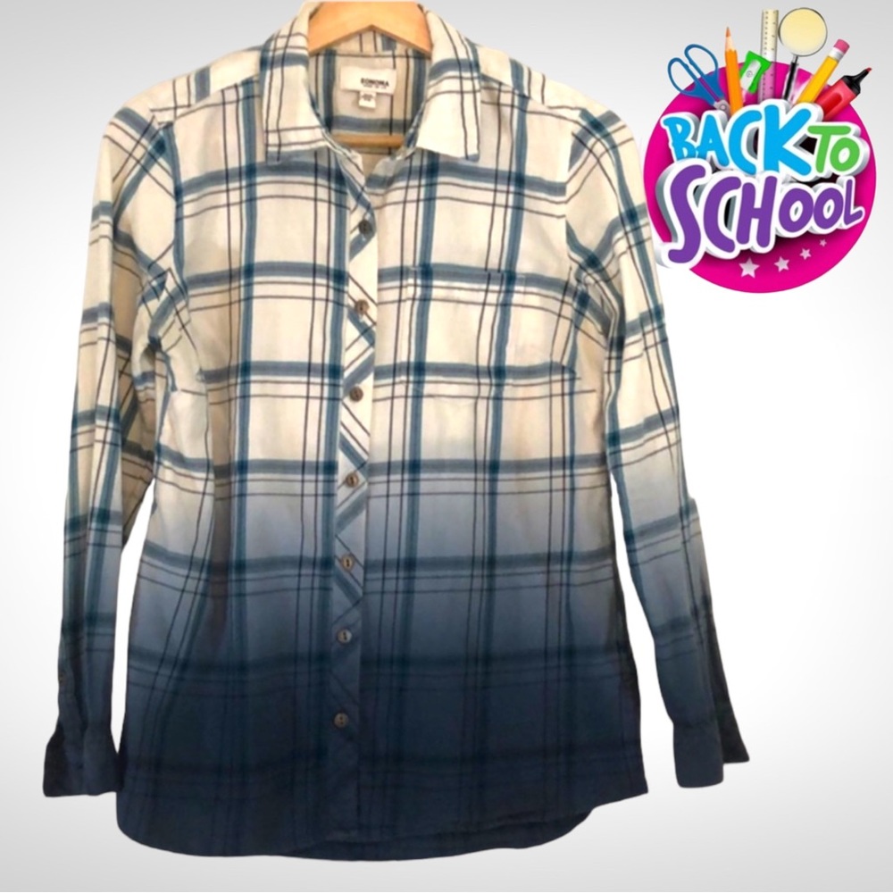 Plaid Ombre Button Up Shirt